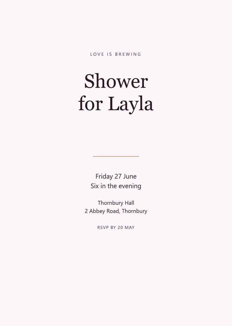 Plum Framed Bridal Shower Invitation - a vintage invitation design