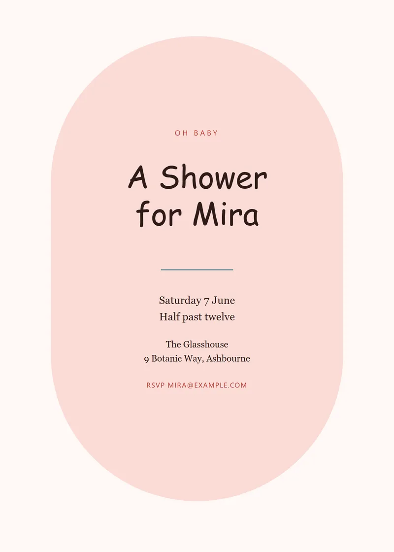 Poppy Arch Baby Shower Invitation - a modern invitation design