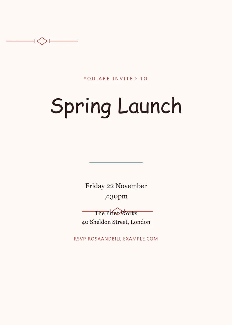 Poppy Botanical Launch Invitation - a floral invitation design