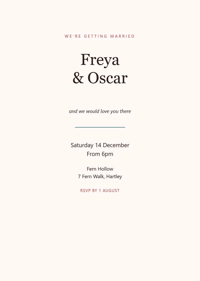Poppy Classic Wedding Invitation - a elegant invitation design
