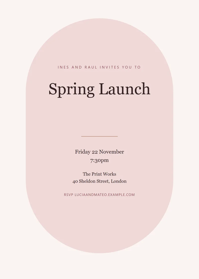 Rosewood Arch Event Invitation - a modern invitation design