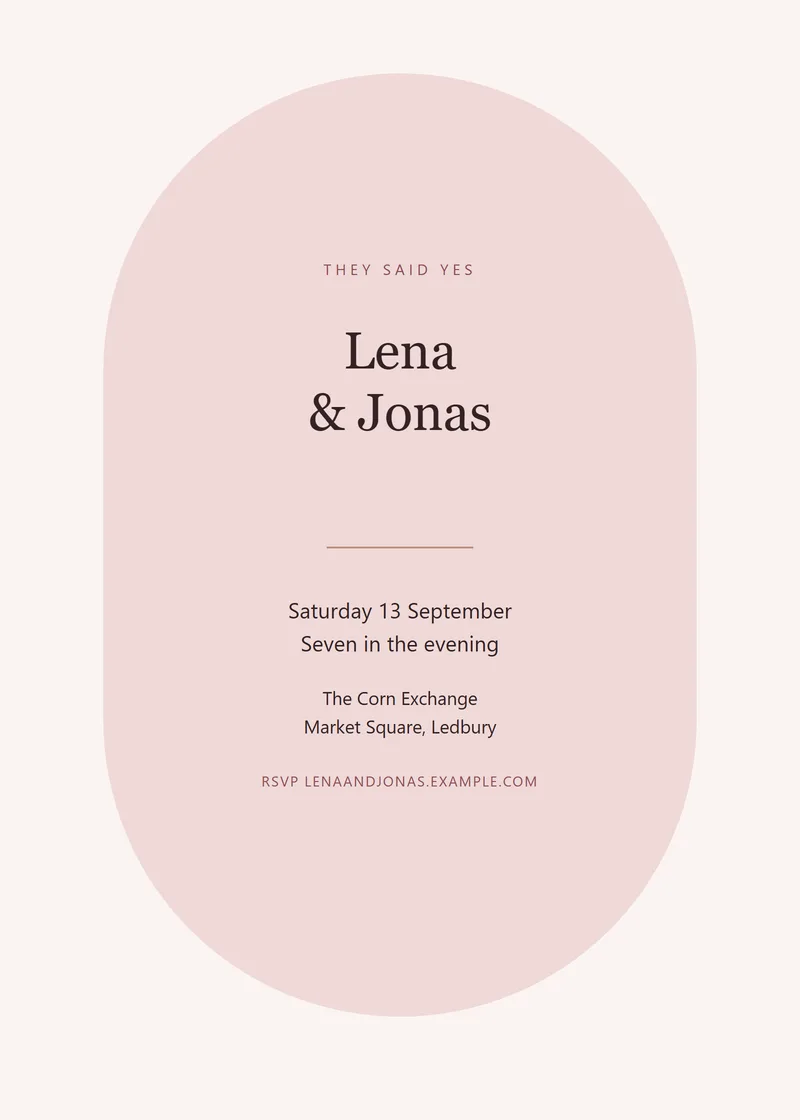 Rosewood Arch Engagement Invitation - a modern invitation design