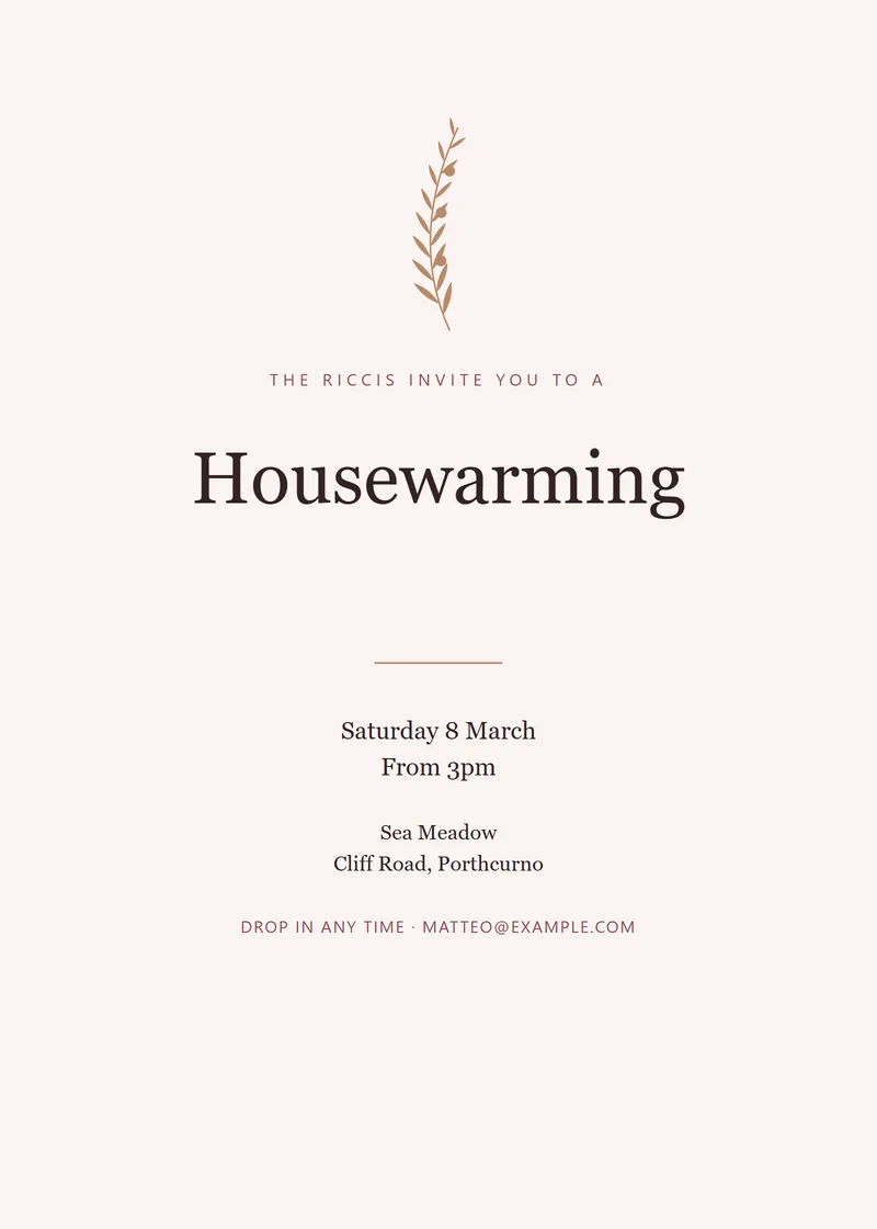 Rosewood Crest Housewarming Party Invitation - a luxury invitation design
