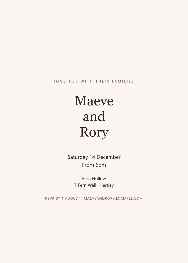 Rosewood Crest Wedding Invitation - a luxury invitation design
