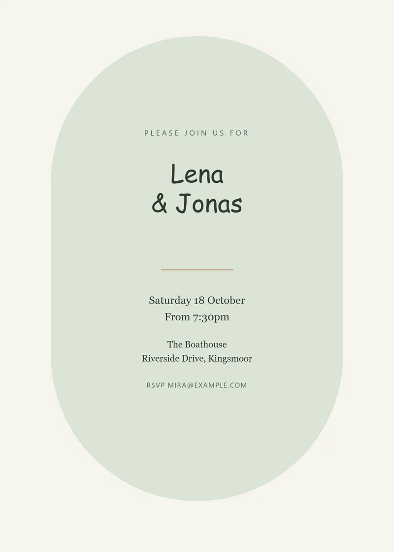 Sage Arch Anniversary Party Invitation - a modern invitation design
