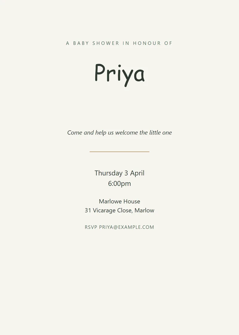 Sage Classic Baby Shower Invitation - a elegant invitation design