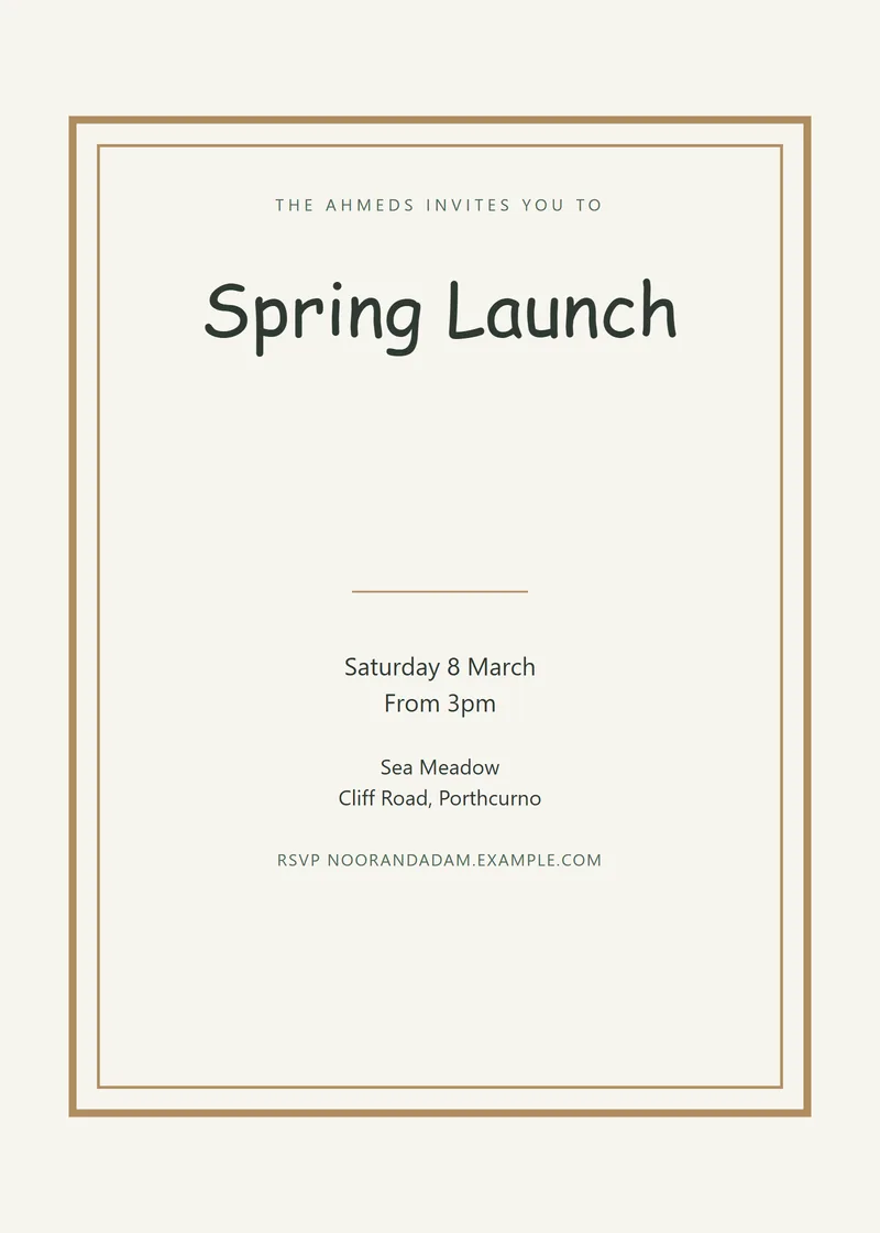Sage Framed Event Invitation - a vintage invitation design
