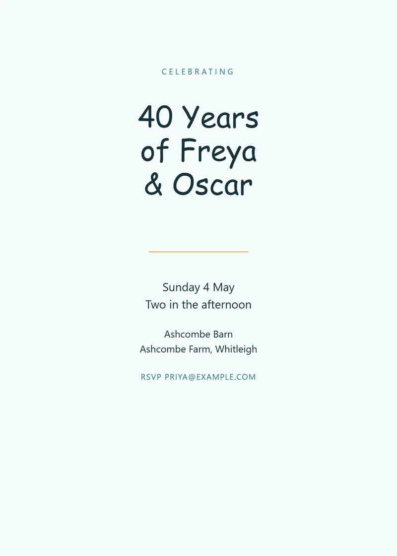 Seaside Classic Anniversary Invitation - a elegant invitation design