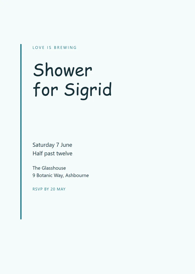 Seaside Editorial Bridal Shower Invitation - a modern invitation design