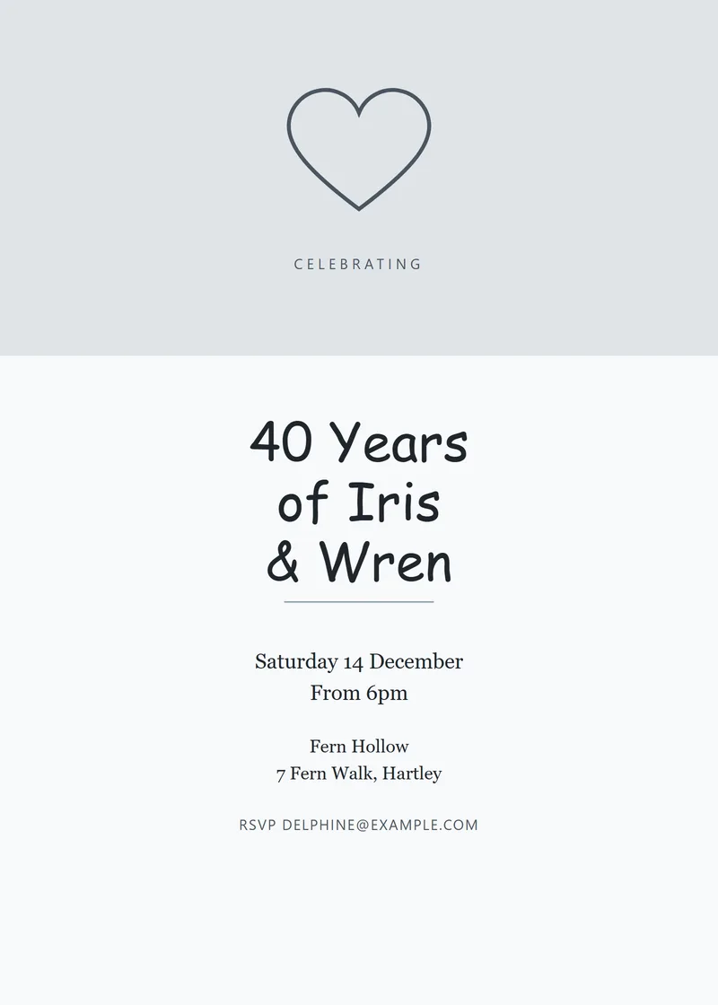 Slate Banner Anniversary Invitation - a retro invitation design