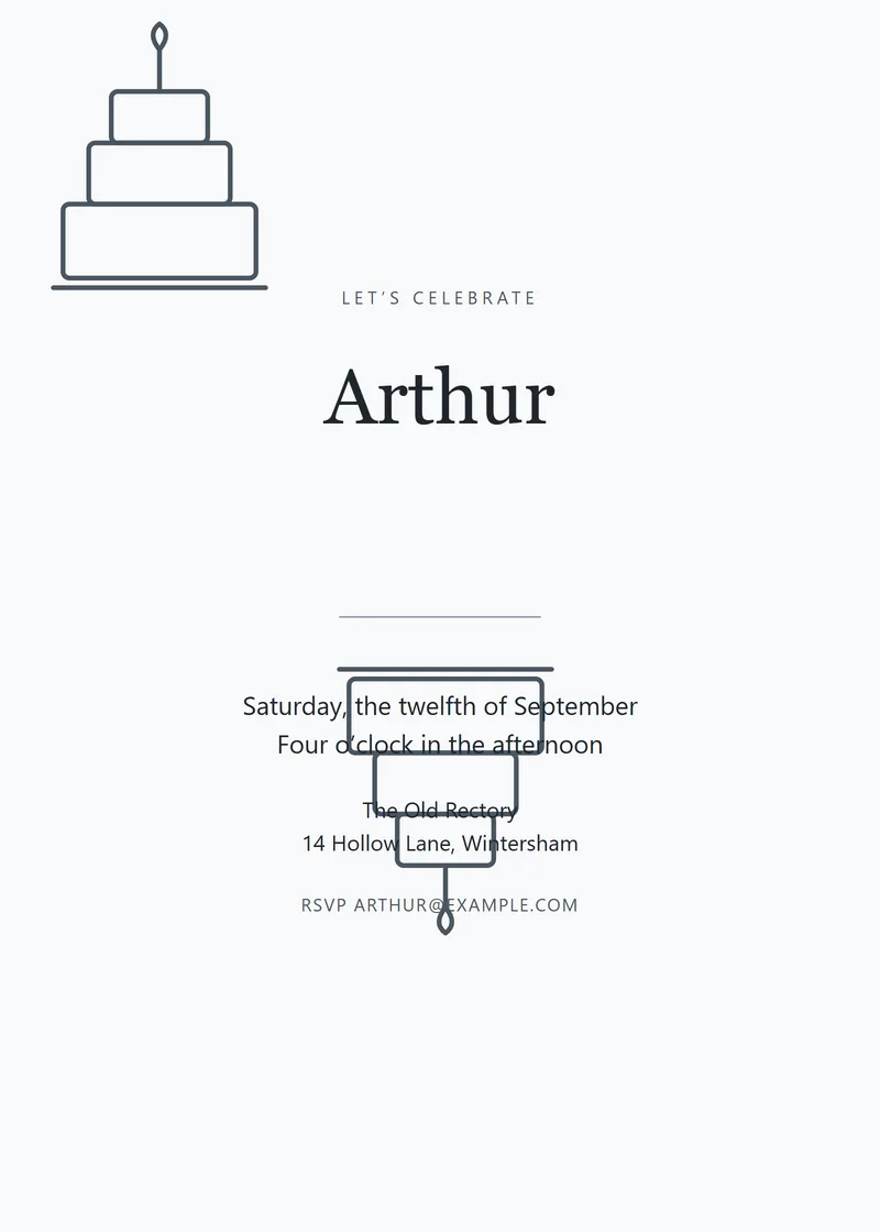 Slate Botanical Birthday Invitation - a floral invitation design