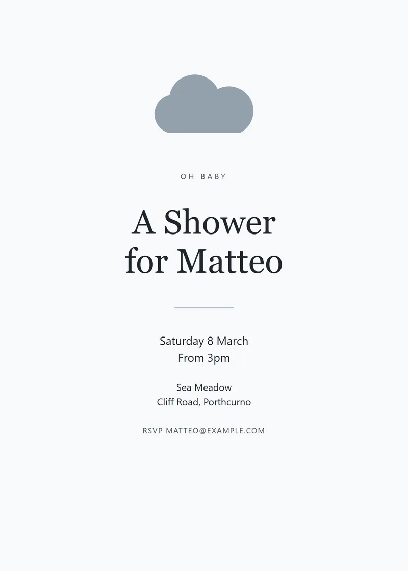 Slate Crest Baby Shower Invitation - a luxury invitation design