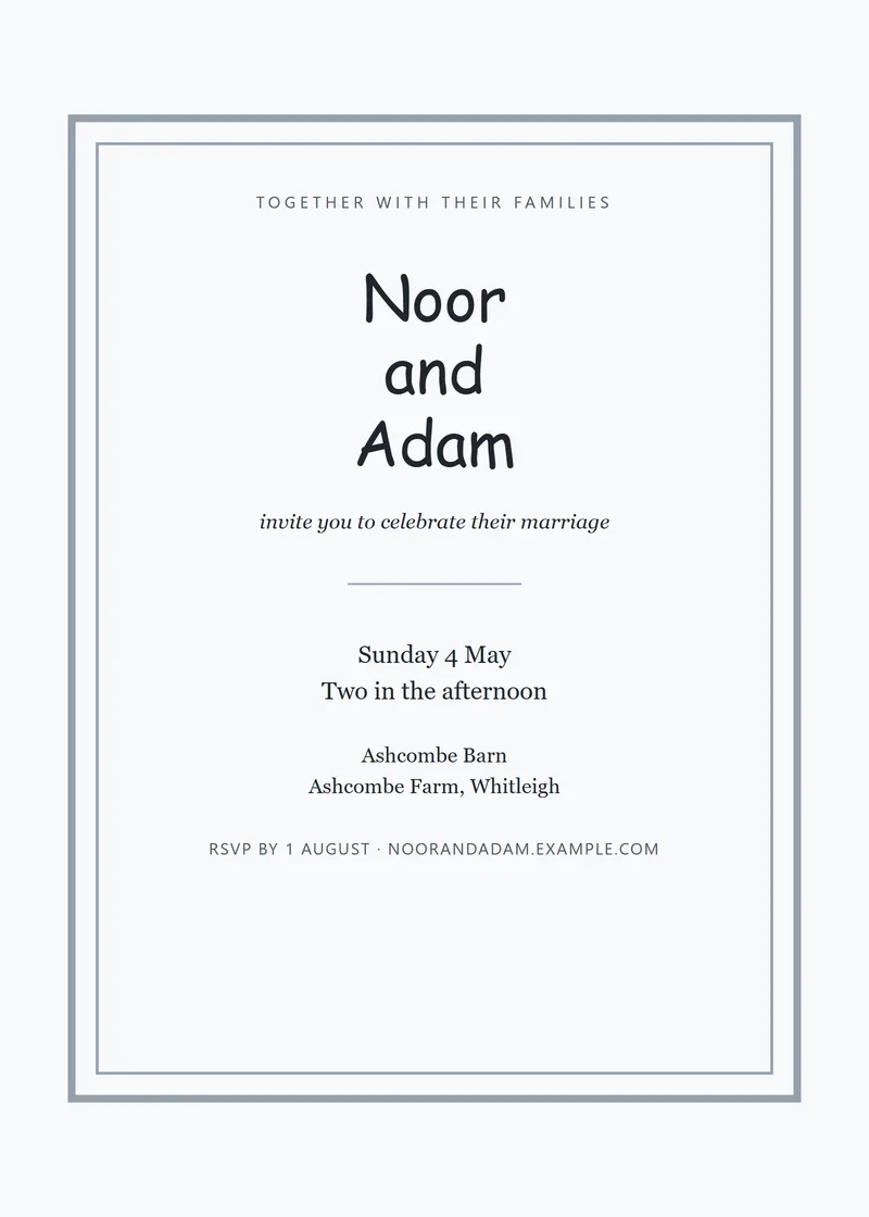 Slate Framed Wedding Invitation - a vintage invitation design