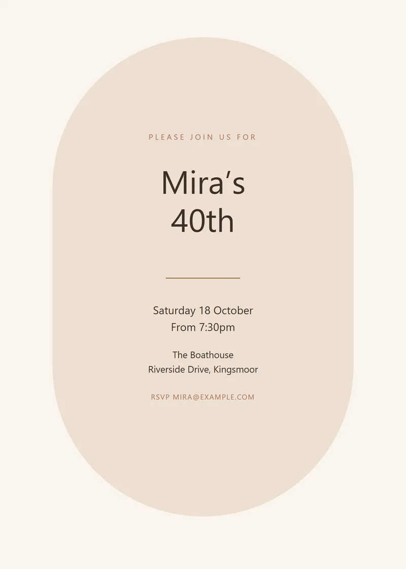 Terracotta Arch Birthday Invitation - a modern invitation design