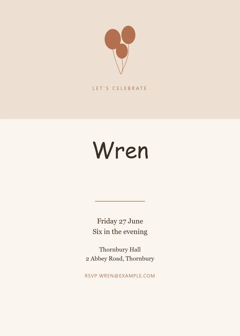 Terracotta Banner Birthday Invitation - a retro invitation design