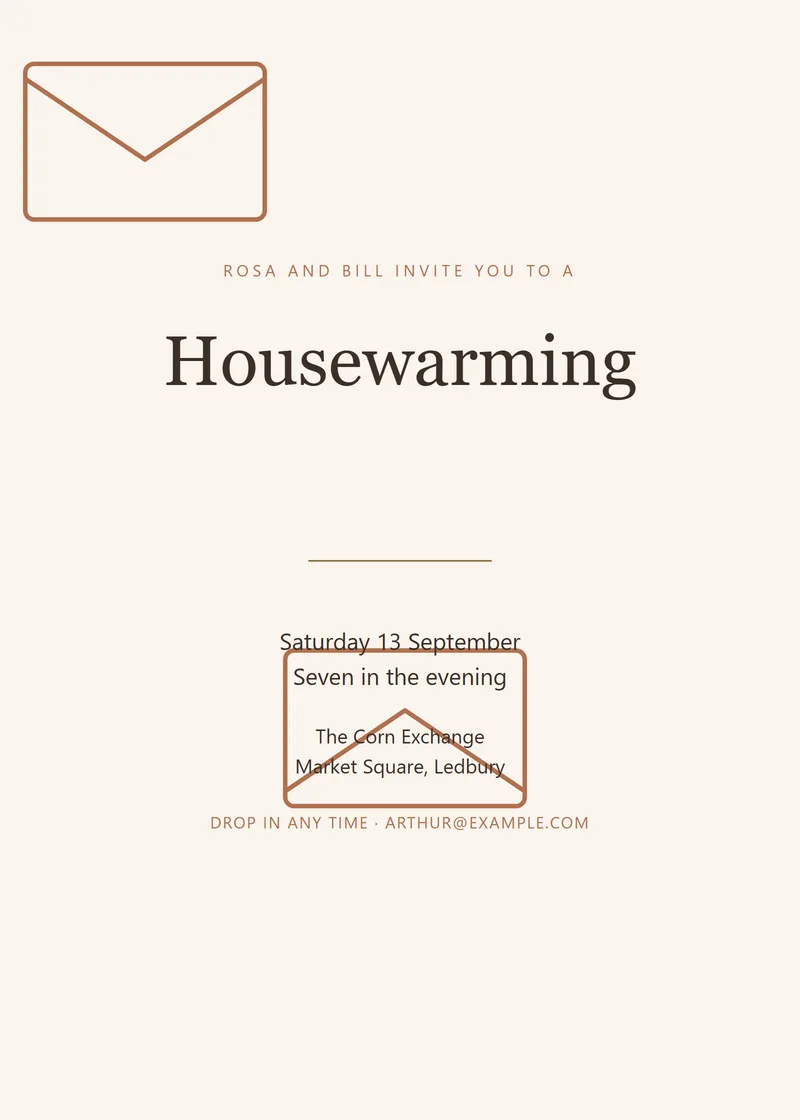 Terracotta Botanical Housewarming Party Invitation - a floral invitation design