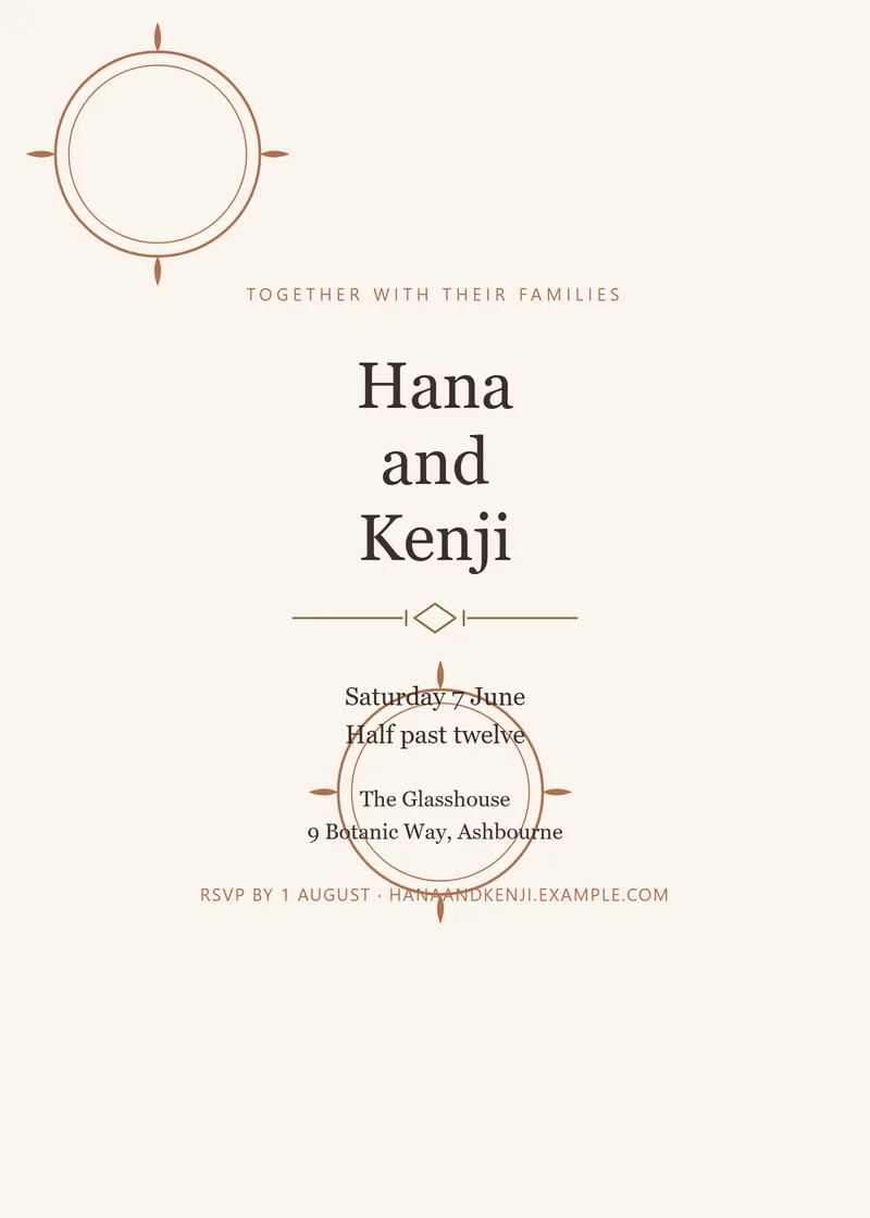 Terracotta Botanical Wedding Invitation - a floral invitation design