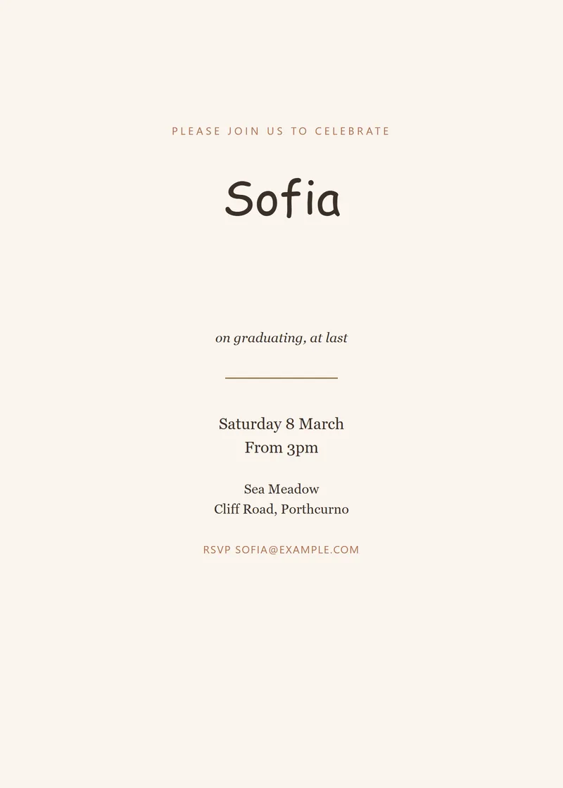 Terracotta Framed Graduation Invitation - a vintage invitation design