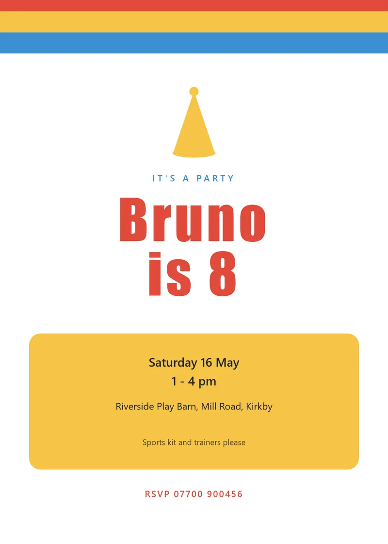 Rainbow Party Kids Birthday Invitation - a colorful invitation design