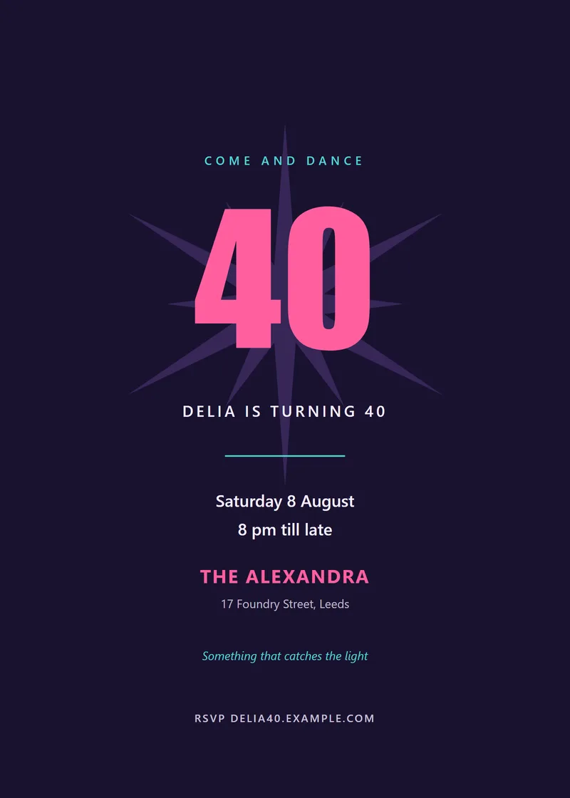 Retro Neon Birthday Invitation - a retro invitation design