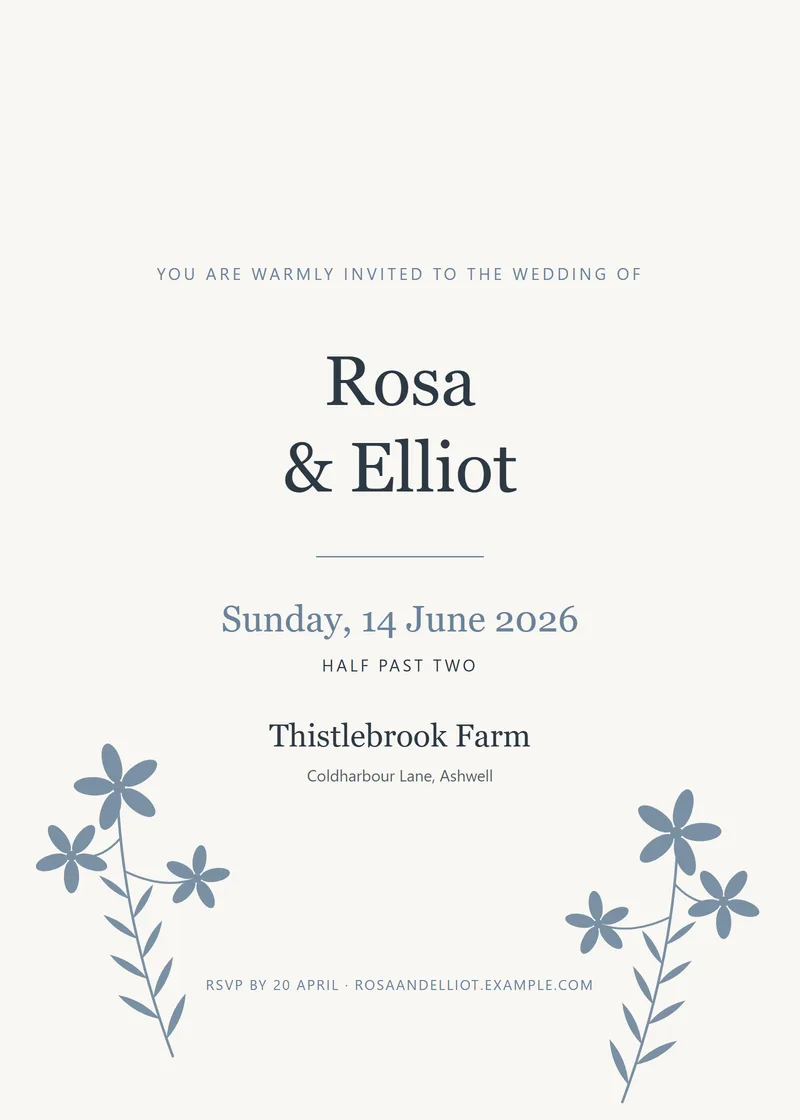 Wildflower Wedding Invitation - a floral invitation design